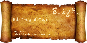 Bárdy Éva névjegykártya